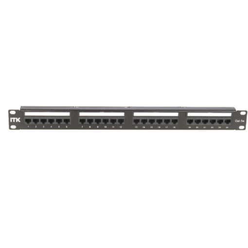 ITK 1U патч-панель кат. 5е UTP 24 пт. Dual IDC слайд лейбл IEK E-PRO
