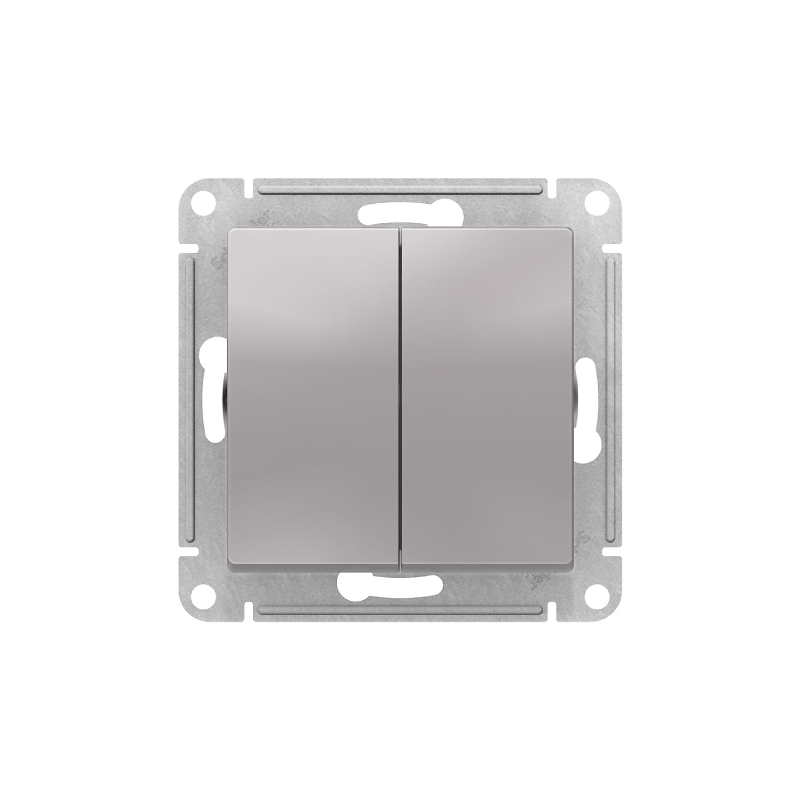 А3933 Перекрест. переключ. 2 кл 10А с/у б/рамки "ATLAS" алюминий ATN373 (5) NEW