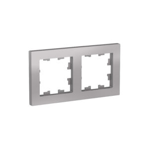 А406 Рамка 2-ная "ATLAS" алюминий ATN302 (10)