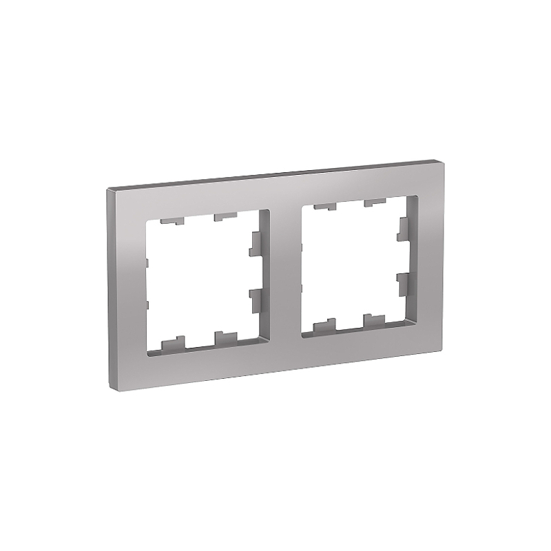 А406 Рамка 2-ная "ATLAS" алюминий ATN302 (10)