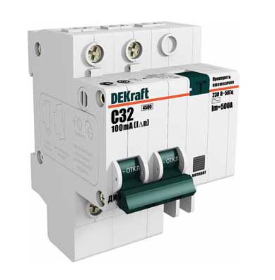 АВДТ (АД12) 2P 50А 30мА (4) DEKraft *