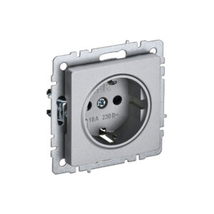 Роз. с з/к без з/ш 16А б/рамки "BRITE"  алюминий  (1/100)