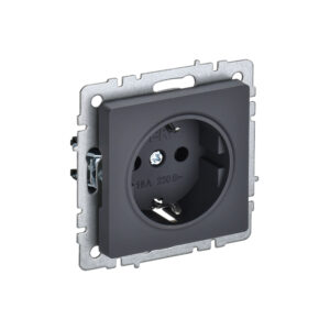 Роз. с з/к без з/ш 16А б/рамки "BRITE"  графит  (1/100)