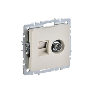 BRITE Розетка 2я TV+RJ45 кат.5Е бежевый механизм, РТВ/РК12-БрКр ИЭК NEW