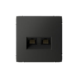 G158 Роз. 2-ная комп. RJ45+RJ45 6A механизм "ARTGALLERY" базальт GAL1488 (1)