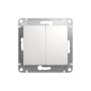 GLOSSA 2-клавишный ПЕРЕКЛЮЧАТЕЛЬ, сх.6/2, 10АХ, механизм, БЕЛЫЙ