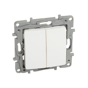 NILOE Переключатель 2-клавишный, безвинтовые зажимы Белый Legrand E-PRO