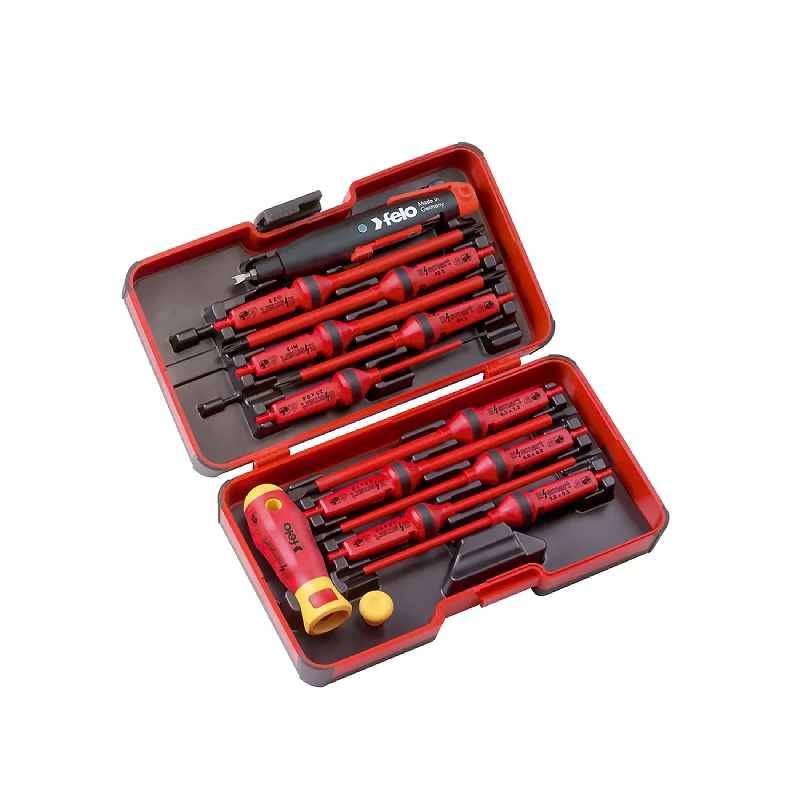 Отвертка диэлектр E-Smart с набором насадок 10 шт ключ для шкафов в кейсе Felo 6391316