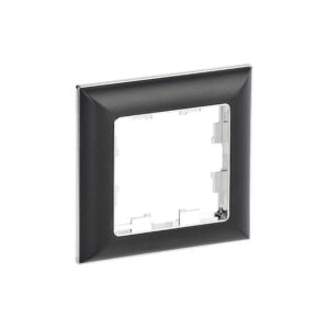 Рамка 1-мест. "BRITE"  хром/черн.  IEK  (1/100)