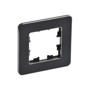 Рамка 1-мест. "BRITE"  металл черн. RE  IEK  (1/100)