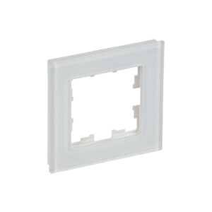 Рамка 1-мест. "BRITE"  стекло бел. матовый  IEK  (1/100)