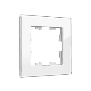 Рамка 1-мест. "BRITE" стекло белый (1/100)
