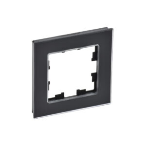 Рамка 1-мест. "BRITE"  стекло черн. матовый  IEK  (1/100)