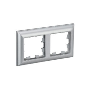 Рамка 2-мест. "BRITE"  алюм./алюм.  IEK  (1/100)