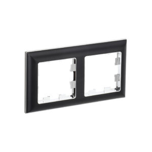 Рамка 2-мест. "BRITE"  хром/черн.  IEK  (1/100)