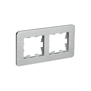Рамка 2-мест. "BRITE"  металл алюм. RE AL  IEK  (1/100)
