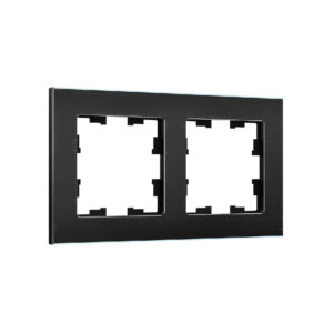 Рамка 2-мест. "BRITE" металл черный (1/100)