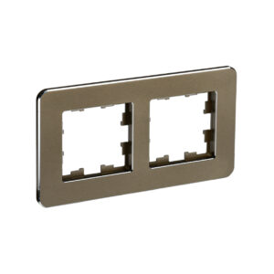 Рамка 2-мест. "BRITE"  металл латунь RE  IEK  (1/100)