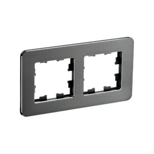 Рамка 2-мест. "BRITE"  металл титан RE  IEK  (1/100)