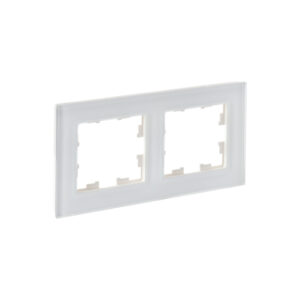 Рамка 2-мест. "BRITE"  стекло бел. матовый  IEK  (1/100)