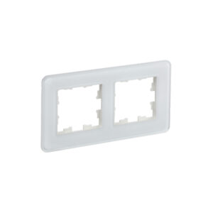 Рамка 2-мест. "BRITE"  стекло бел. RE  IEK  (1/100)