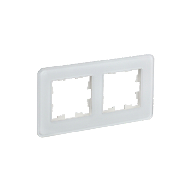 Рамка 2-мест. "BRITE" стекло бел. RE IEK (1/100)