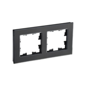 Рамка 2-мест. "BRITE"  стекло черн. матовый  IEK  (1/100)