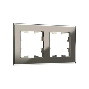 Рамка 2-мест. "BRITE" стекло дымчатый (1/100)