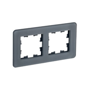 Рамка 2-мест. "BRITE"  стекло графит RE  IEK  (1/100)