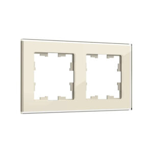 Рамка 2-мест. "BRITE" стекло ванильный (1/100)