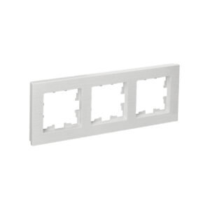 Рамка 3-мест. "BRITE"  бел. рифленый  IEK  (1/100)