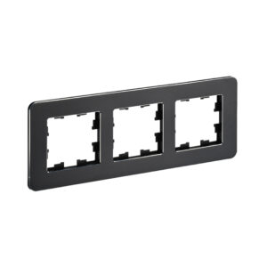 Рамка 3-мест. "BRITE"  металл черн. RE  IEK  (1/50)