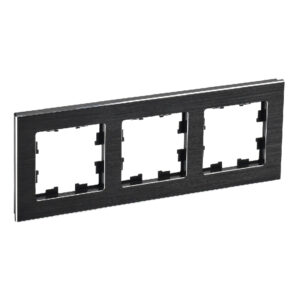 Рамка 3-мест. "BRITE" металл черный (1/50)