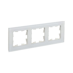 Рамка 3-мест. "BRITE"  стекло бел. матовый  IEK  (1/50)