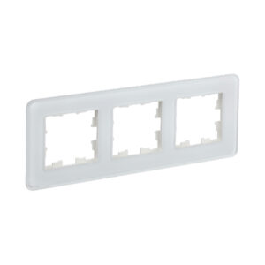 Рамка 3-мест. "BRITE"  стекло бел. RE  IEK  (1/50)