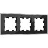 Рамка 3-мест. "BRITE" стекло черный (1/50)