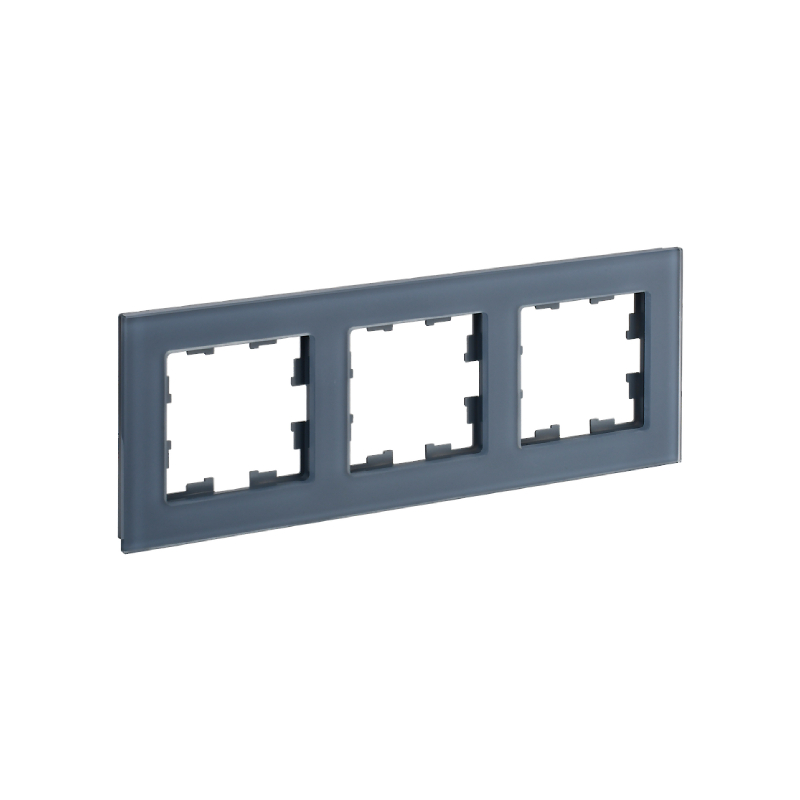 Рамка 3-мест. "BRITE" стекло маренго матовый IEK (1/50)