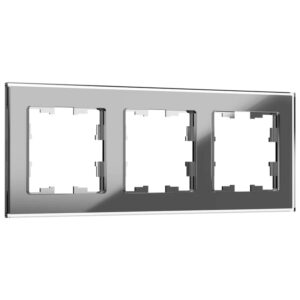 Рамка 3-мест. "BRITE" стекло серый (1/50)