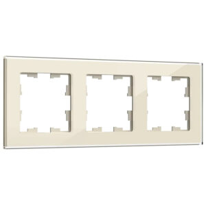 Рамка 3-мест. "BRITE" стекло ванильный (1/50)