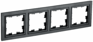 Рамка 4-мест. "BRITE" черный (1/100)