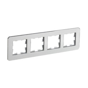 Рамка 4-мест. "BRITE"  металл алюм. RE  IEK  (1/50)