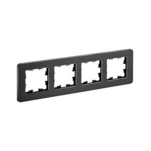 Рамка 4-мест. "BRITE"  металл черн. RE  IEK  (1/50)