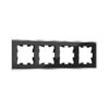 Рамка 4-мест. "BRITE" металл черный (1/50)