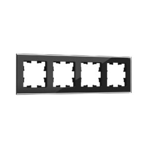 Рамка 4-мест. "BRITE" металл черный (1/50)