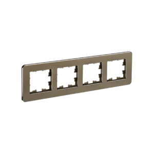 Рамка 4-мест. "BRITE"  металл латунь RE  IEK  (1/50)