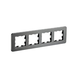 Рамка 4-мест. "BRITE"  металл титан RE  IEK  (1/50)