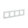 Рамка 4-мест. "BRITE"  стекло бел. матовый  IEK  (1/50)