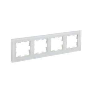 Рамка 4-мест. "BRITE"  стекло бел. матовый  IEK  (1/50)