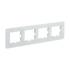 Рамка 4-мест. "BRITE"  стекло бел. RE  IEK  (1/50)