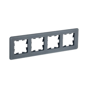 Рамка 4-мест. "BRITE"  стекло графит RE  IEK  (1/50)